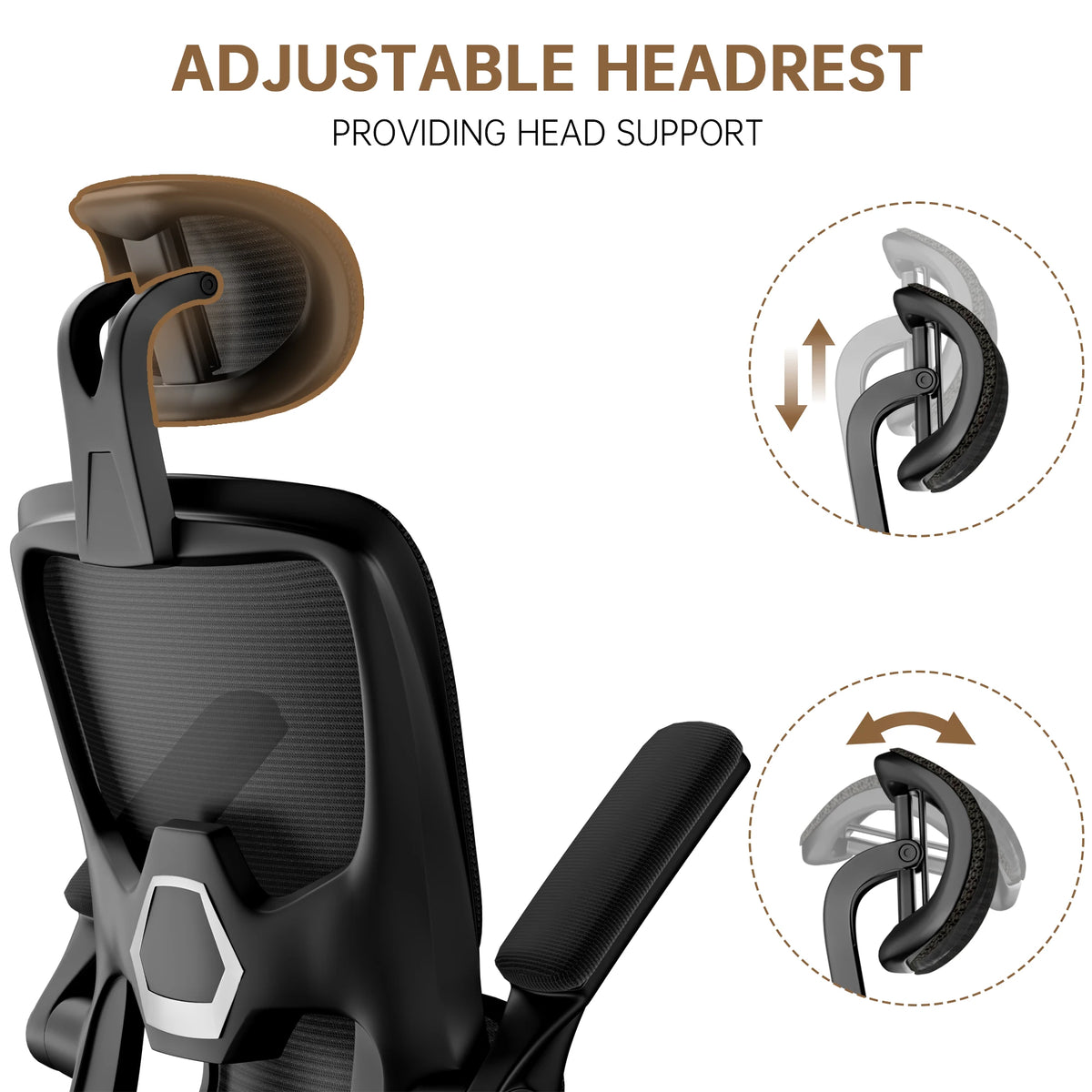 Adjustable Executive Office Chair with Flip-Up Arms