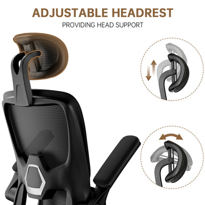 Adjustable Executive Office Chair with Flip-Up Arms
