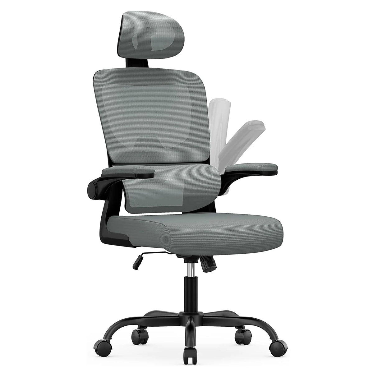 Adjustable Executive Office Chair with Flip-Up Arms