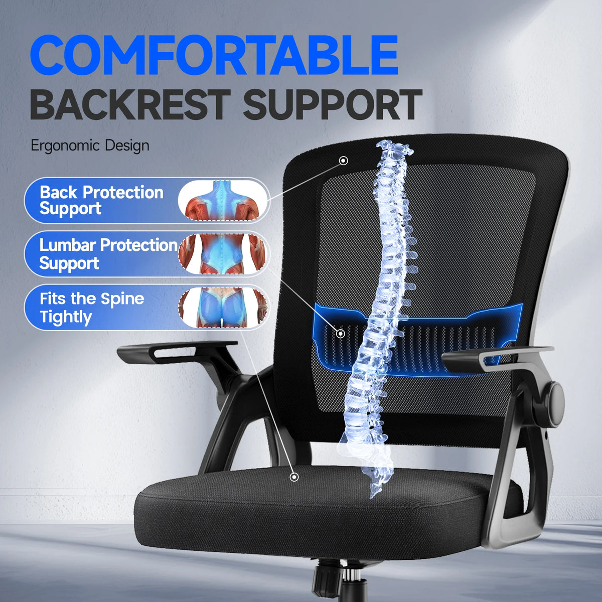Ergonomic Mid-Back Mesh Office Chair