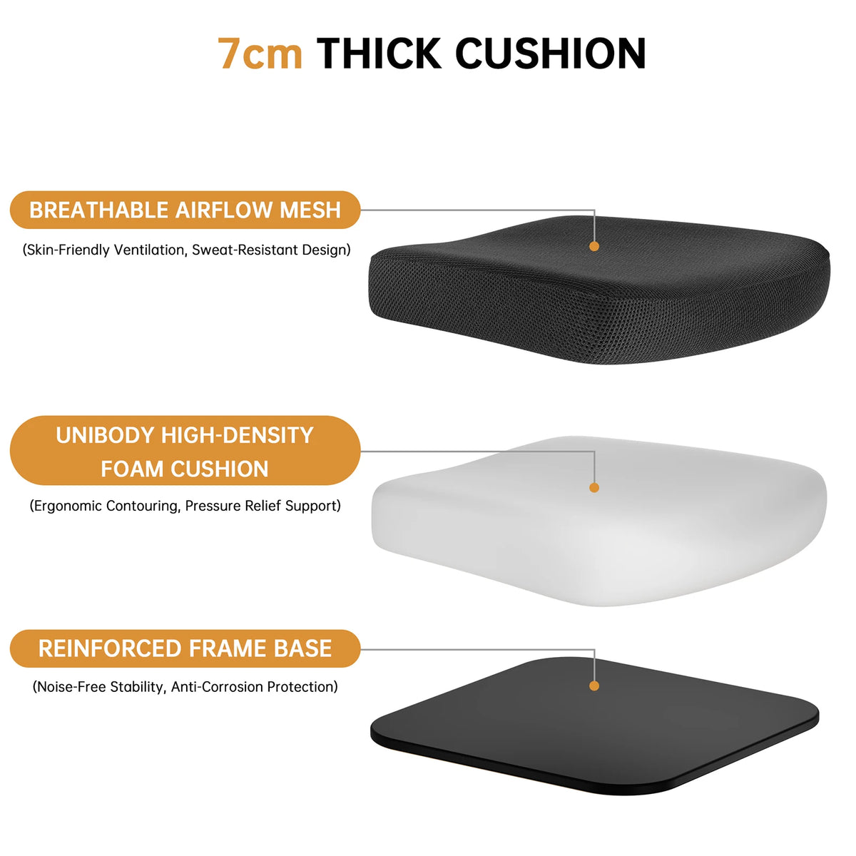 Ergonomic High Back Office Chair with Headrest & Lumbar Support