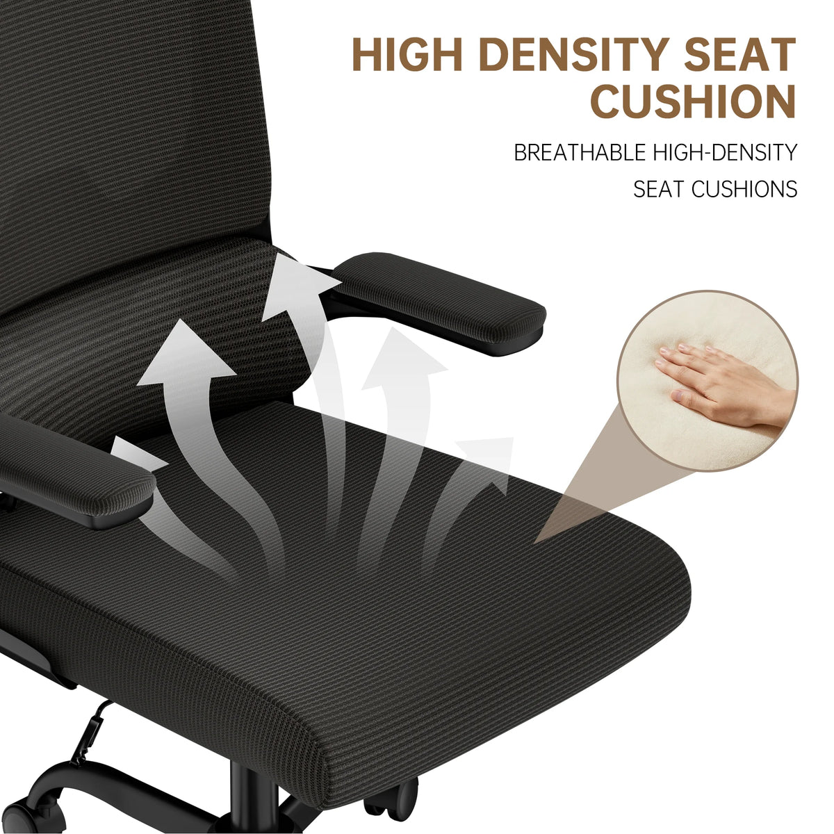Adjustable Executive Office Chair with Flip-Up Arms