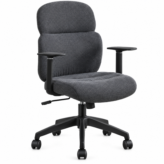 Ergonomic Chenille Swivel Office Chair with Lumbar Support