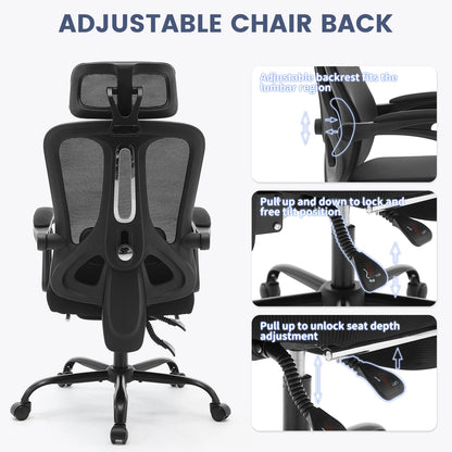 Ergonomic Office Chair Adjustable Lumbar Support