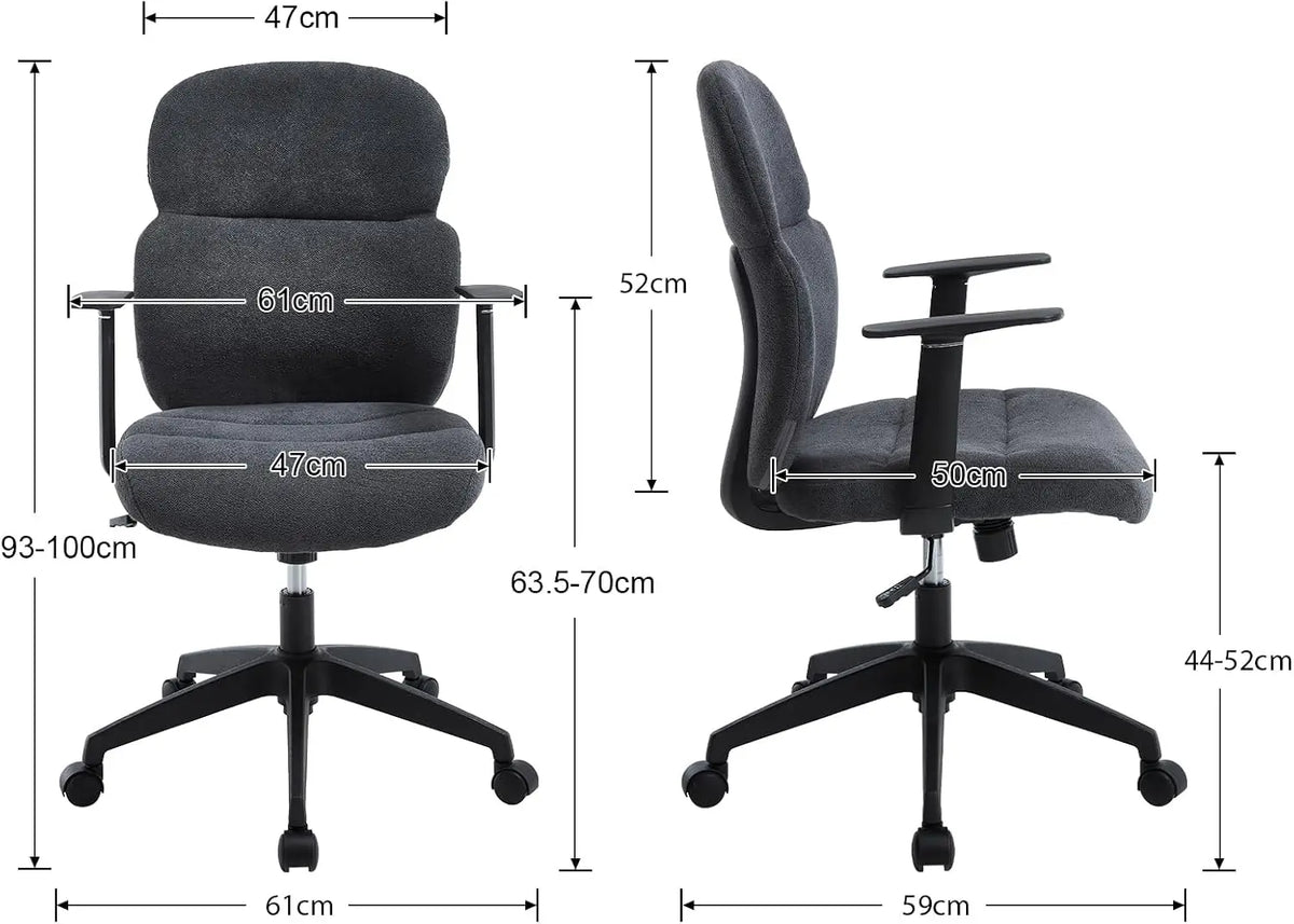 Ergonomic Chenille Swivel Office Chair with Lumbar Support
