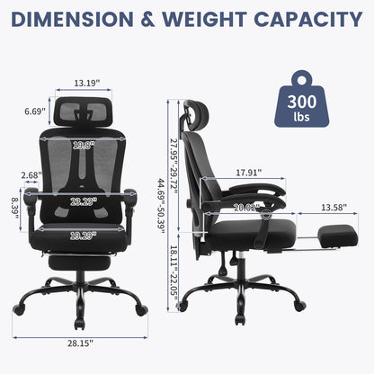Ergonomic Office Chair Adjustable Lumbar Support