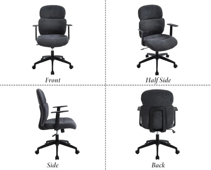 Ergonomic Chenille Swivel Office Chair with Lumbar Support