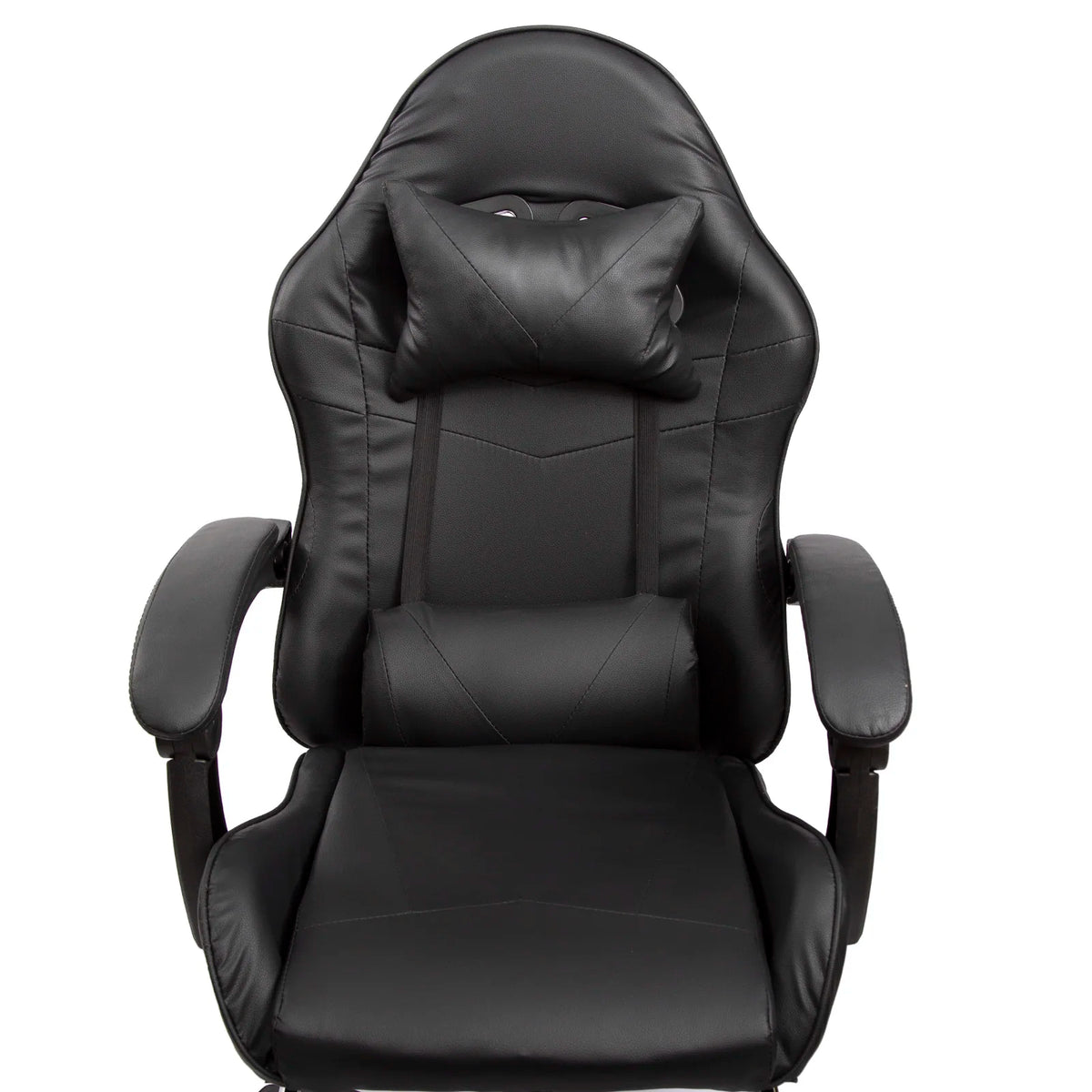 Black Gaming Chair with Footrest Leather Ergonomic Swivel Racing Style Computer
