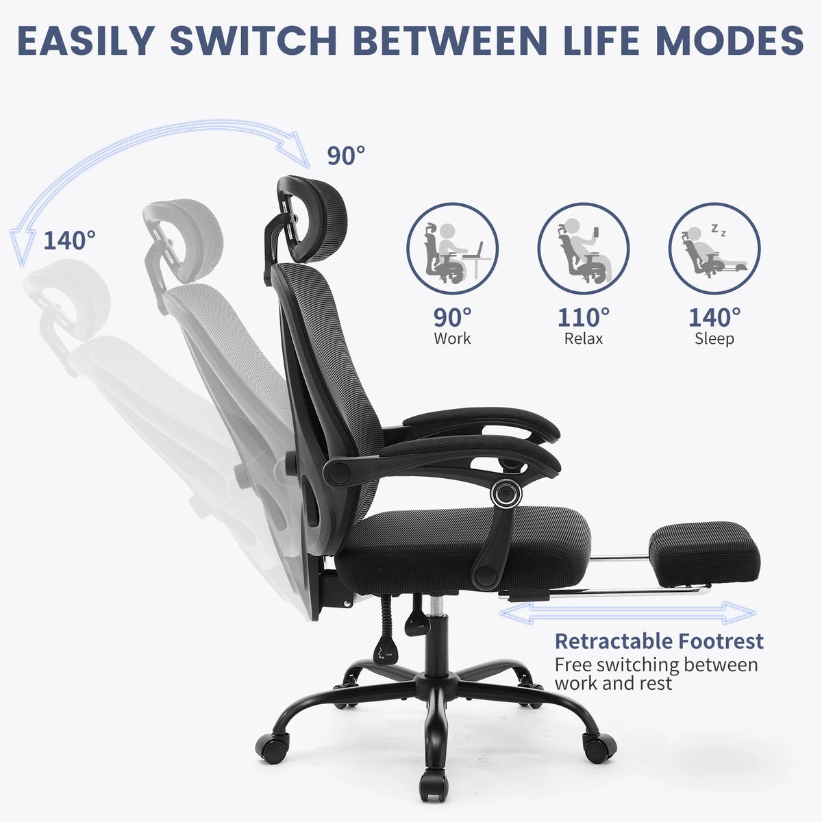 Ergonomic Office Chair Adjustable Lumbar Support