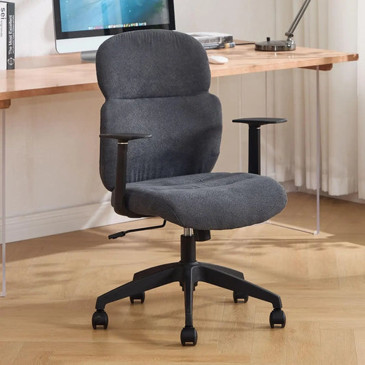 Ergonomic Chenille Swivel Office Chair with Lumbar Support